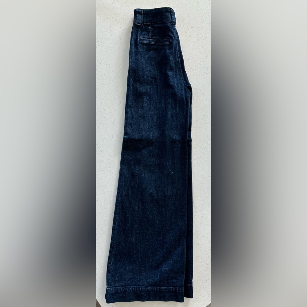 Pleated trouser jeans, high rise, dark wash